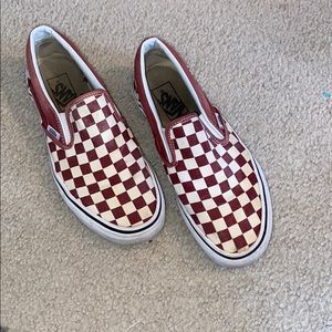 Maroon Checkered vans
